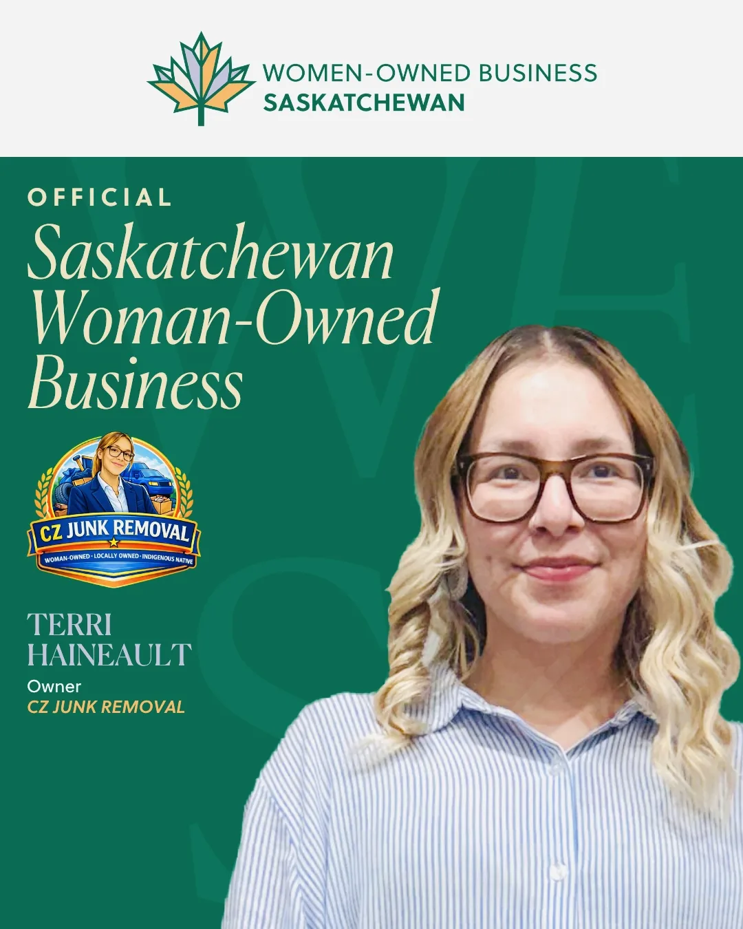 C.Z. Junk Removal owner and Saskatchewan woman-owned business