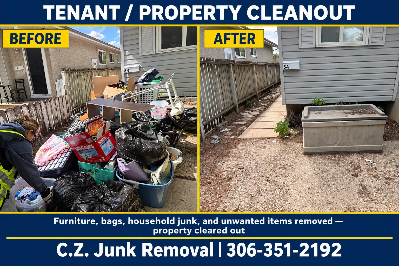 Tenant and property cleanout in Saskatoon